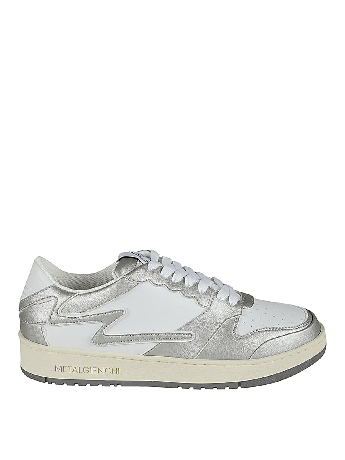 Shop Metalgienchi Icx Low Leather Sneakers In Silver