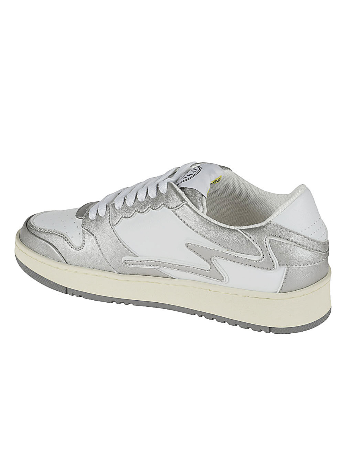 Shop Metalgienchi Icx Low Leather Sneakers In Silver