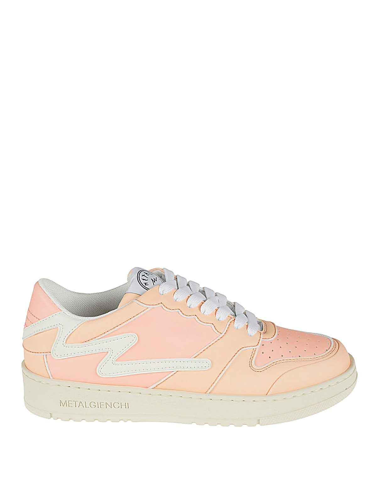 Shop Metalgienchi Icx Low Leather Sneakers In Nude & Neutrals