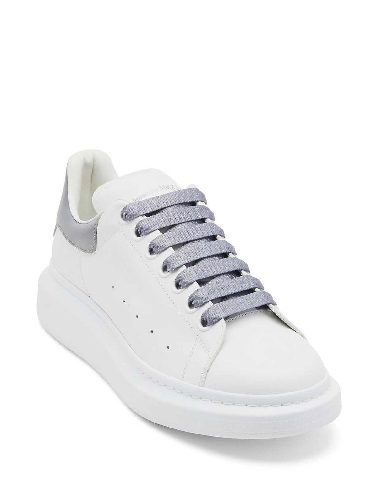 Oversized Leather Sneakers in Black - Alexander Mc Queen