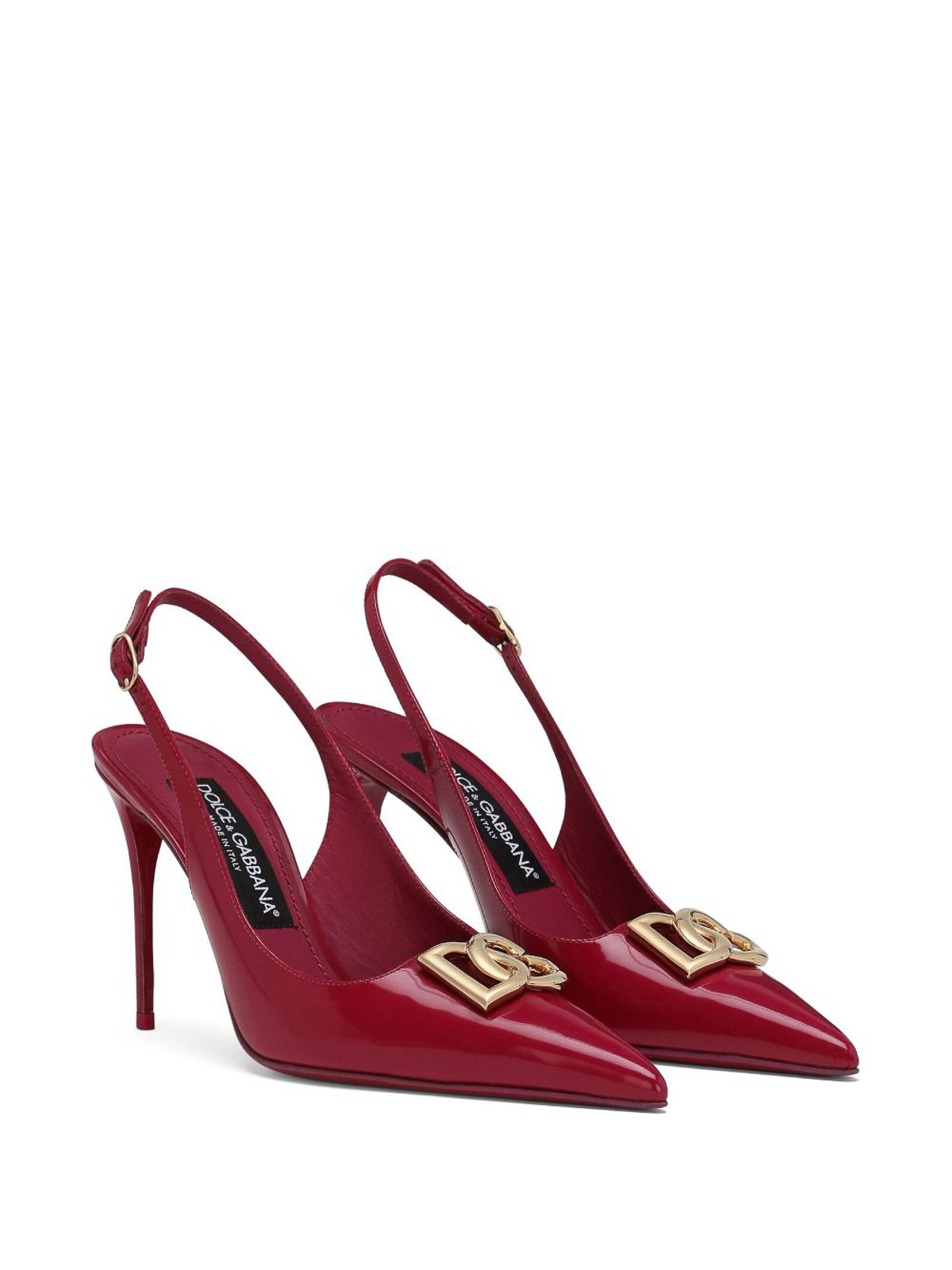 Shop Dolce & Gabbana Leather Slingback Pumps In Rojo