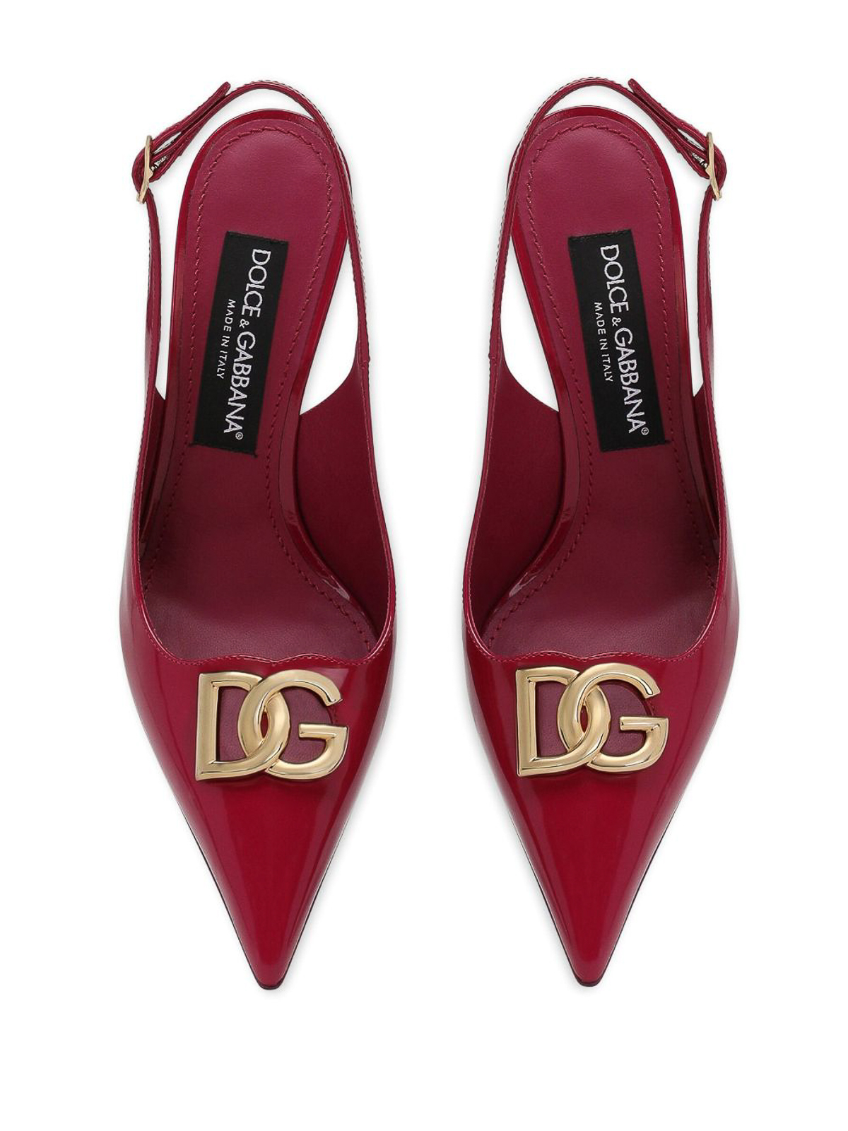Shop Dolce & Gabbana Leather Slingback Pumps In Rojo