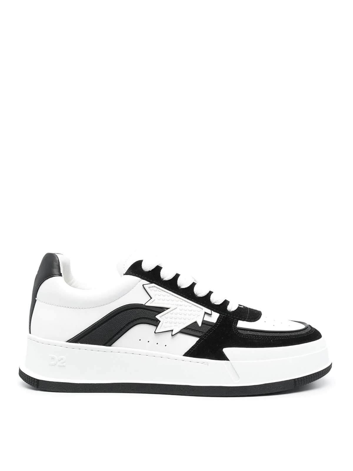 Shop Dsquared2 Canadian Leather Sneakers In Blanco