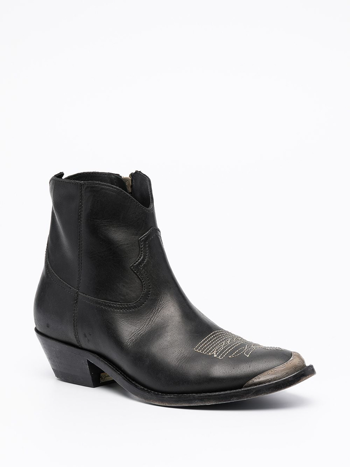 Shop Golden Goose Young Leather Boots In Negro