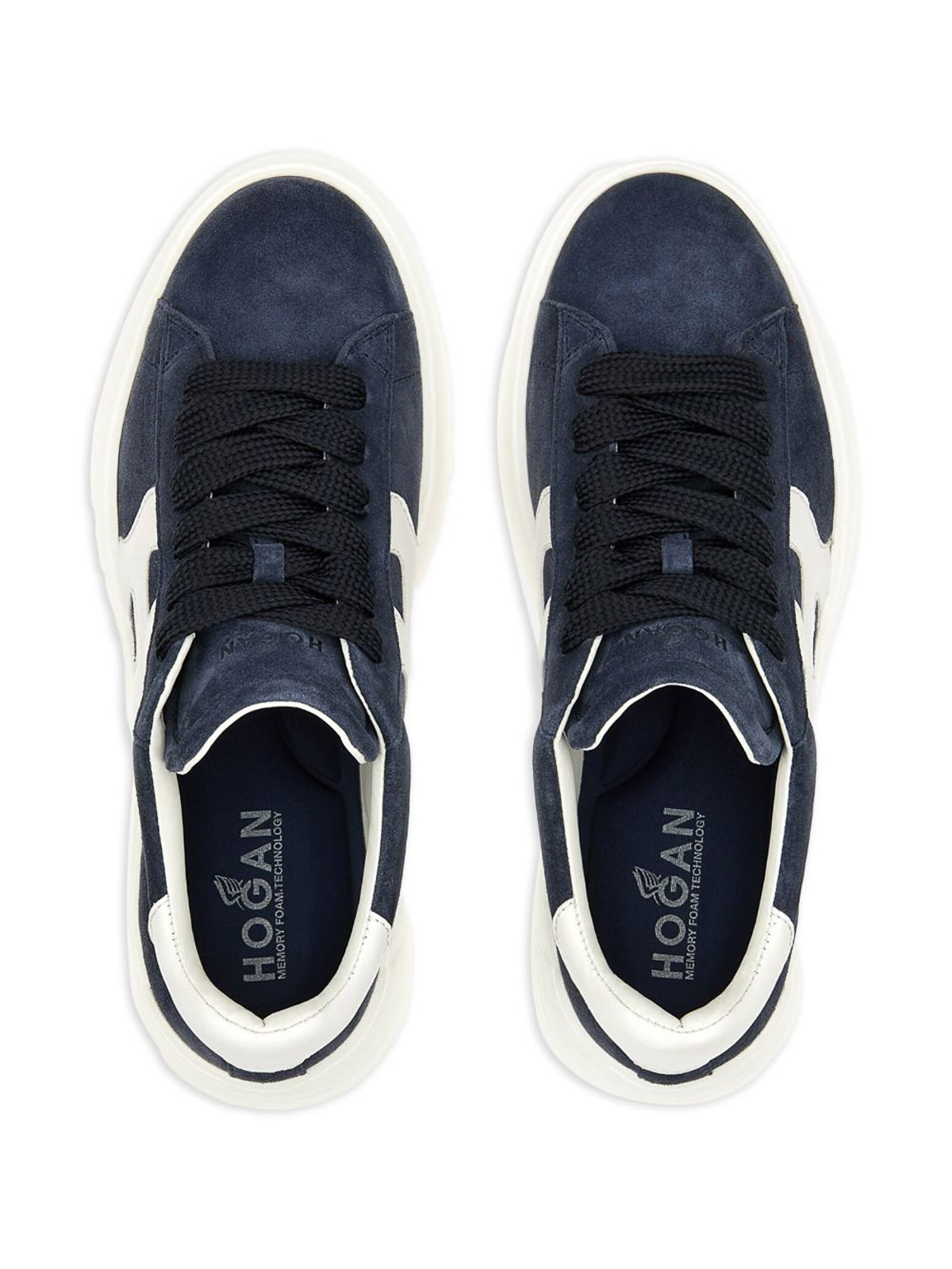 Shop Hogan Rebel Leather Sneakers In Azul