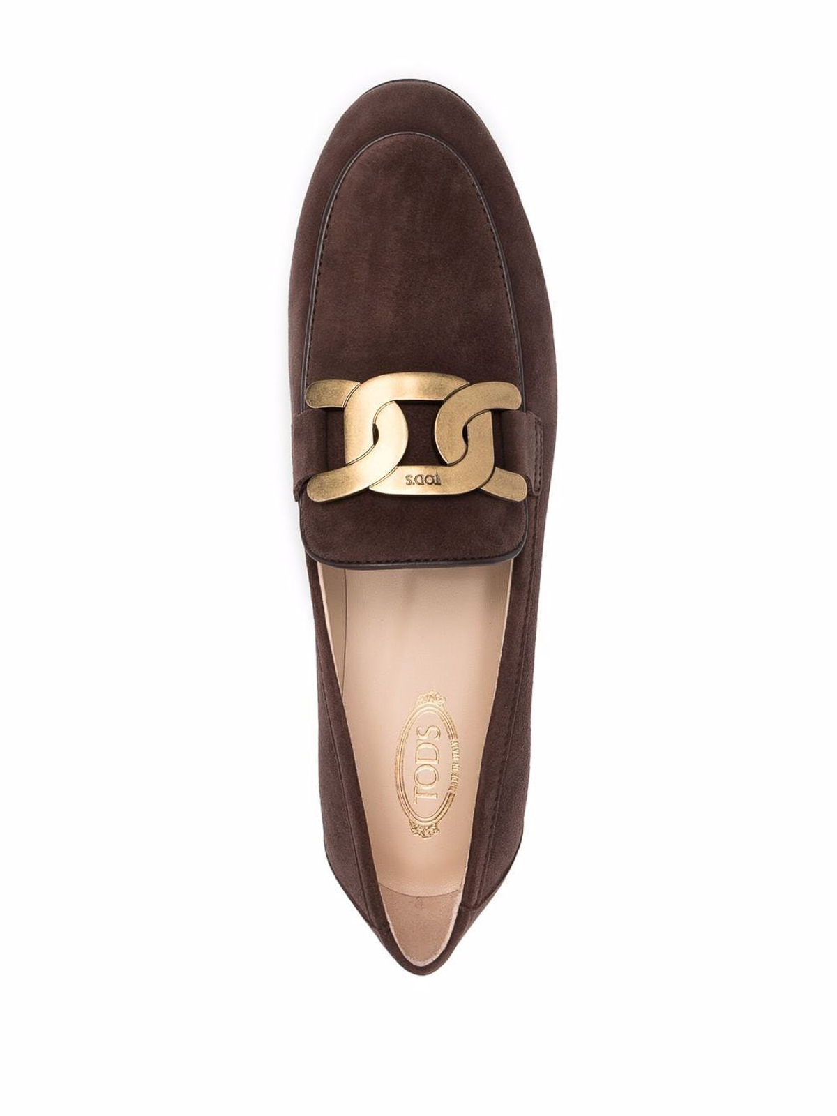Shop Tod's Kate Suede Loafers In Marrón