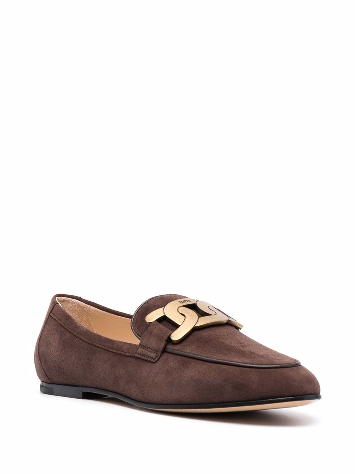 Shop Tod's Kate Suede Loafers In Marrón
