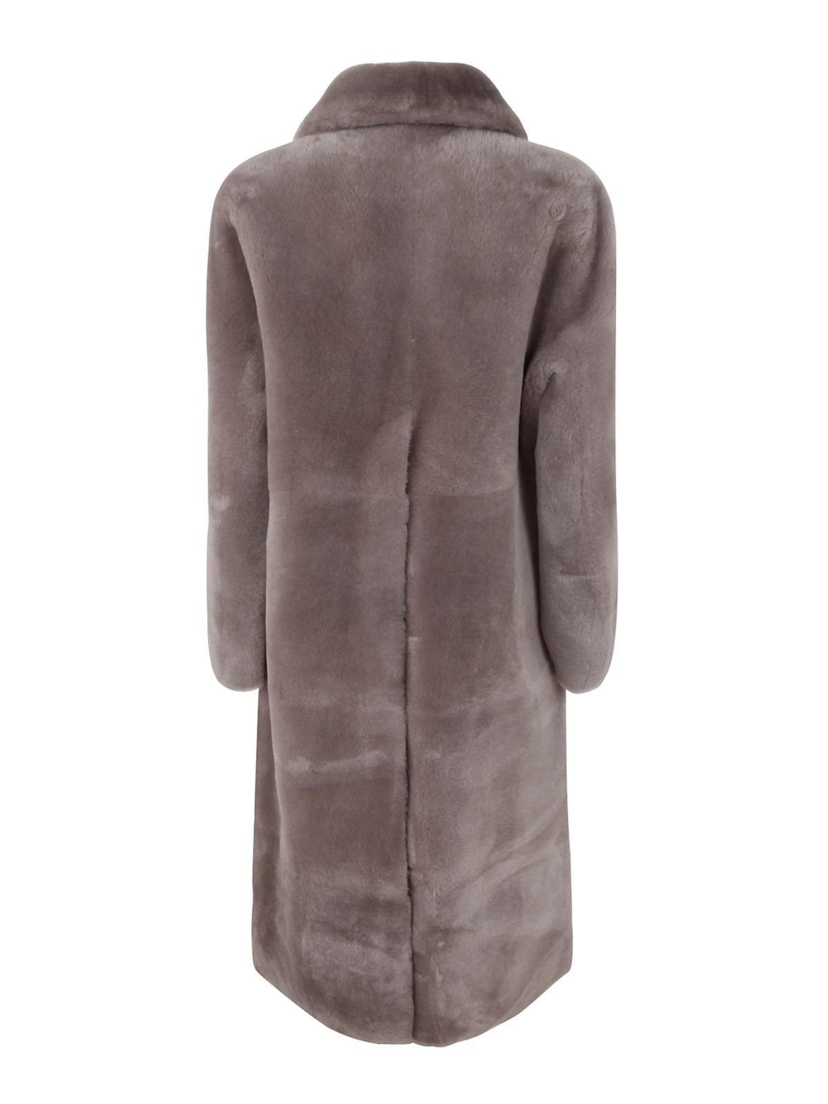 Shop Blancha Shearling Coat In Grey