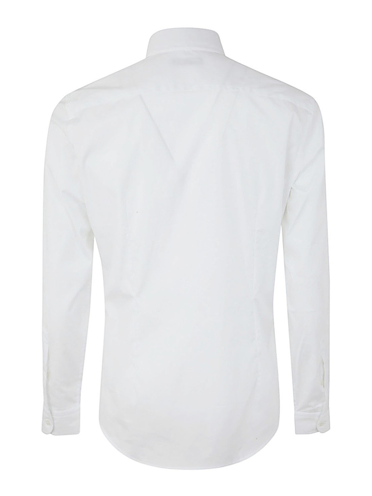 Shop Fay Stretch Popeline Shirt In White