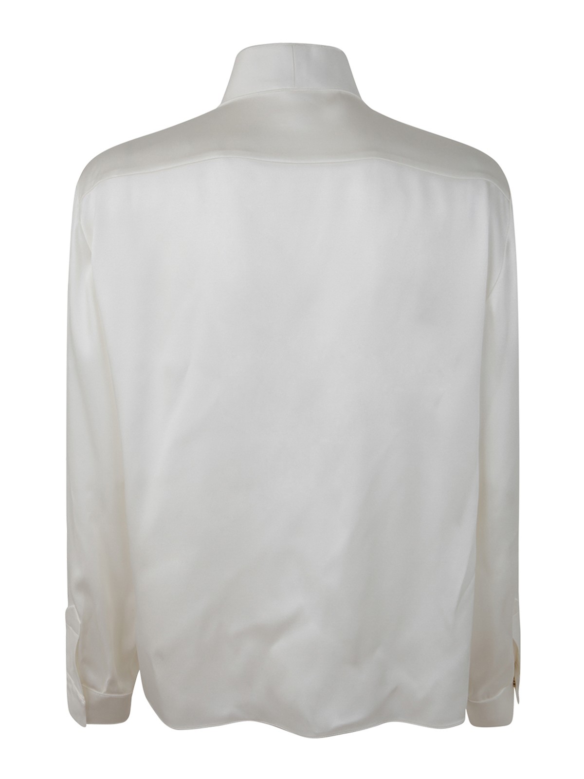 Shop Giorgio Armani Double Satin Shirt In Blanco