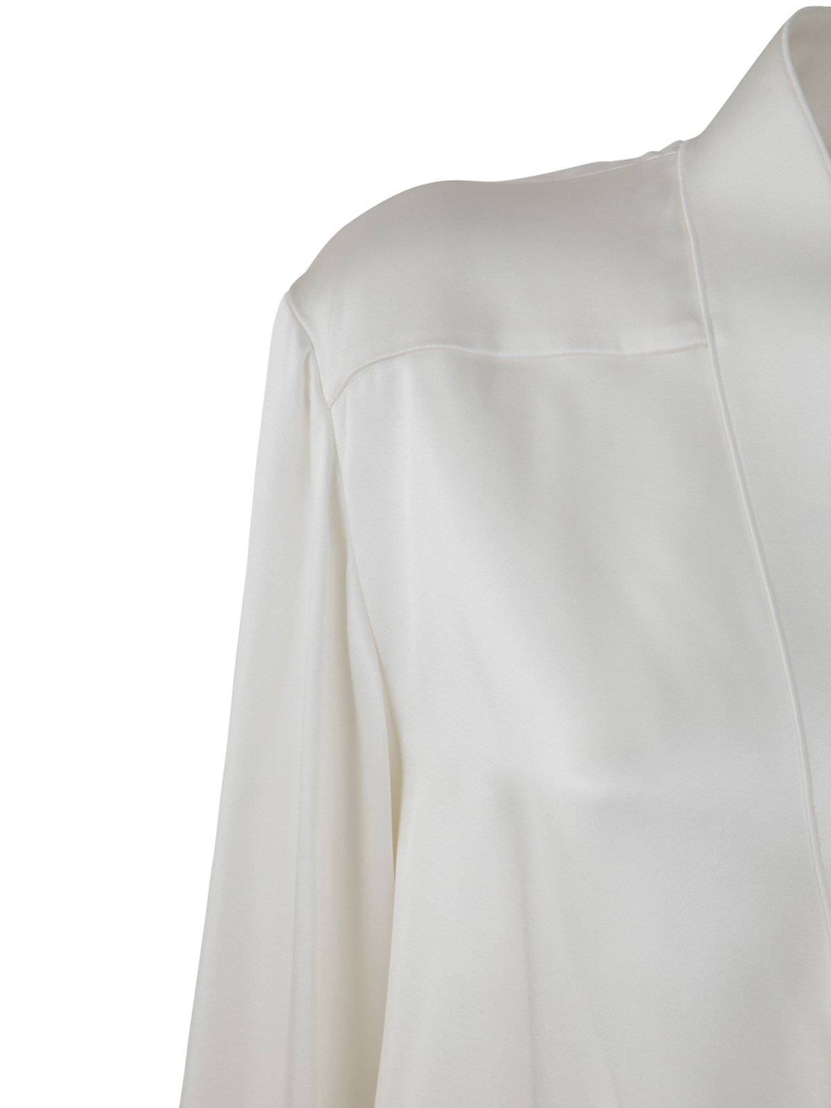 Shop Giorgio Armani Double Satin Shirt In Blanco