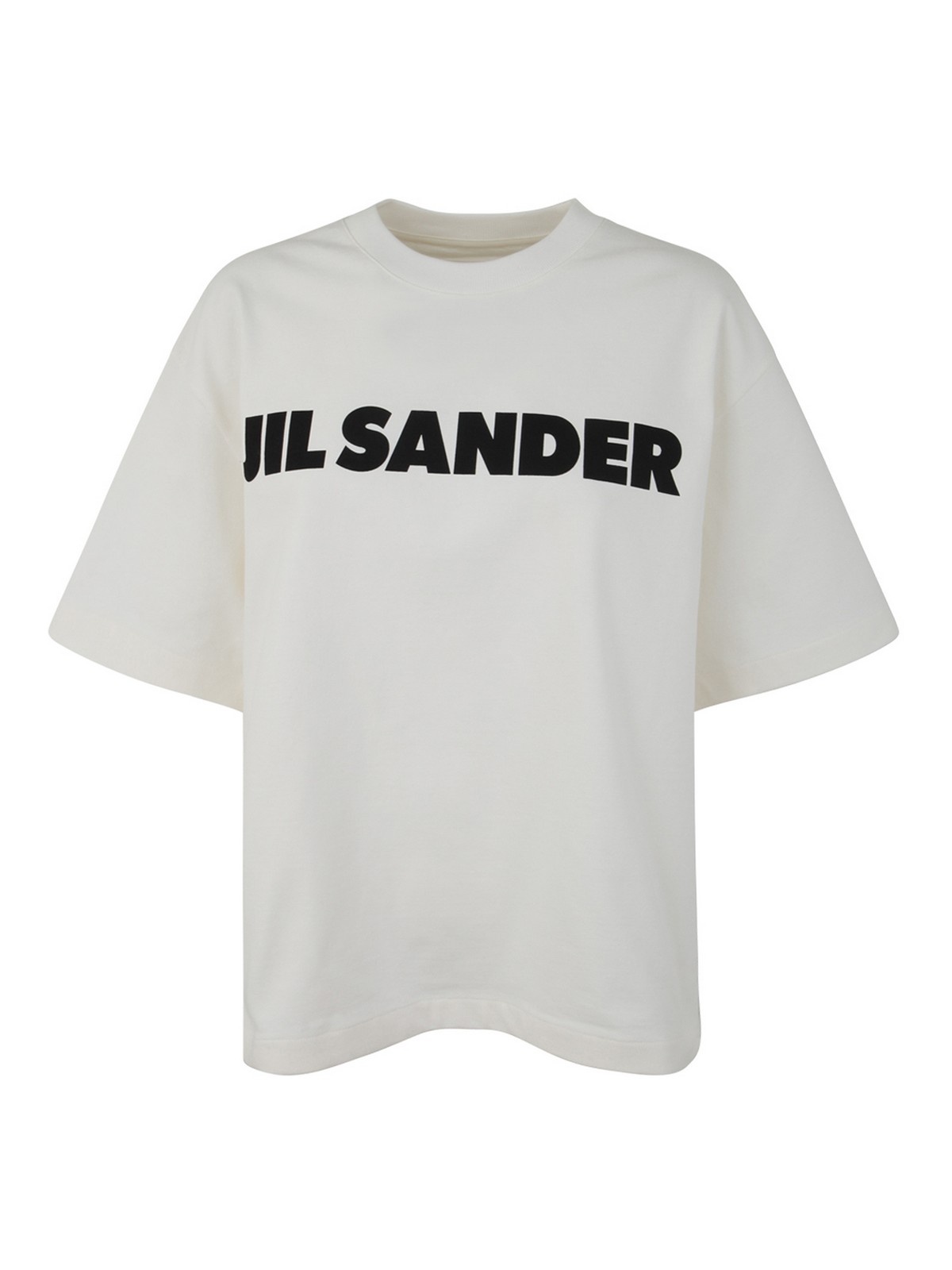 Jil Sander Logo Printed Crewneck T-shirt In Natural