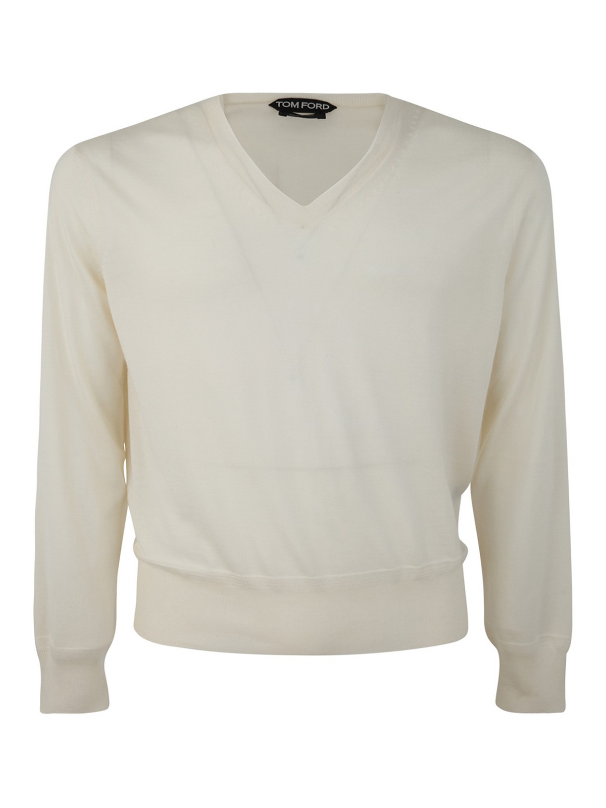 Shop Tom Ford V Neck Sweater In White