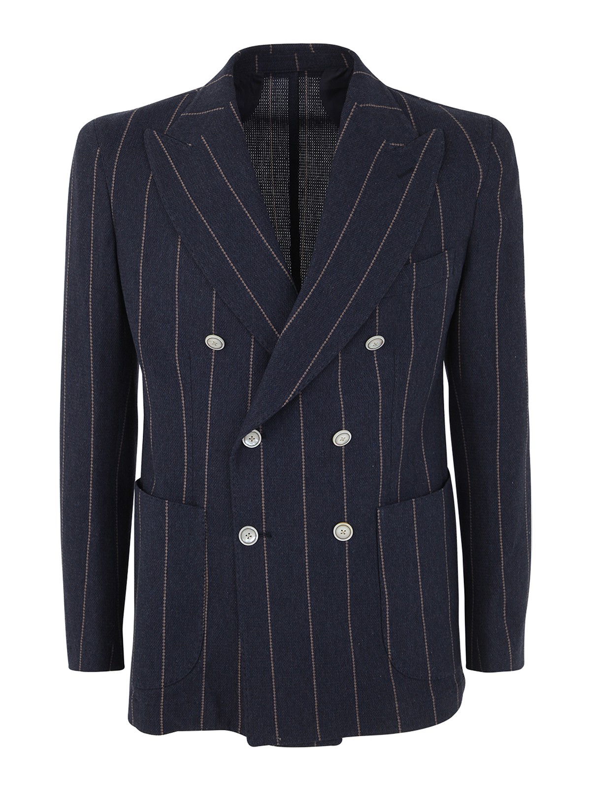 Shop Barba Dynamic Double Breasted Jacket In Blue
