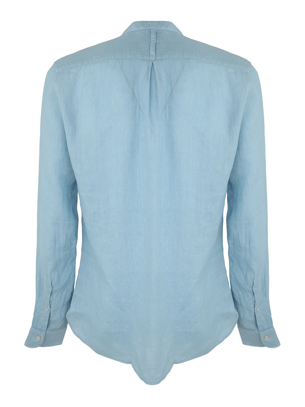 Shop Tintoria Mattei Corean Collar Shirt In Blue