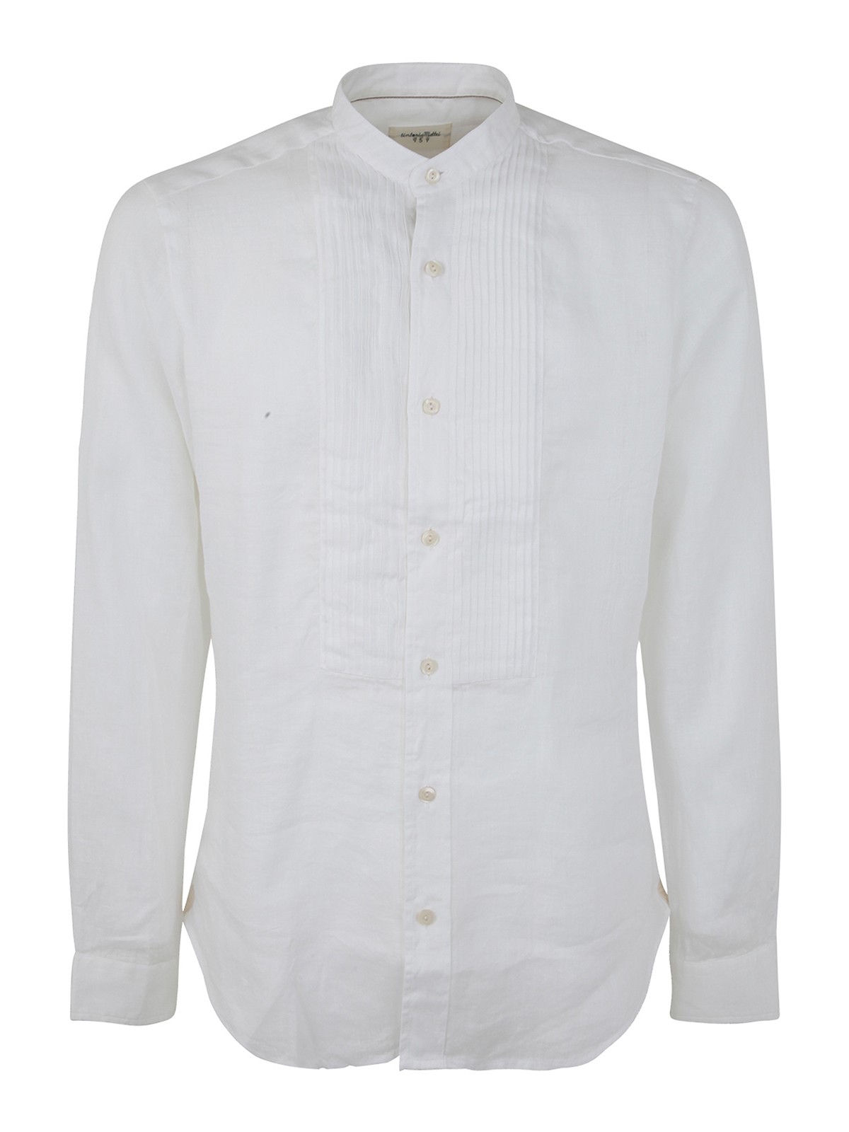 Shop Tintoria Mattei Plastron Linen Shirt In White