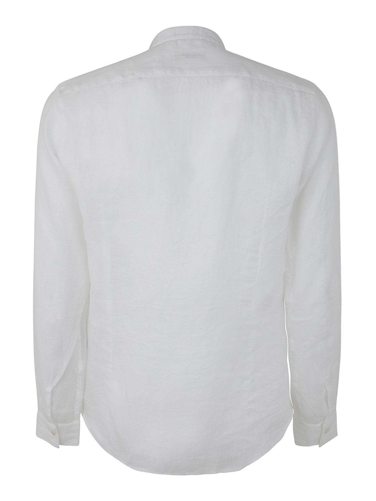 Shop Tintoria Mattei Plastron Linen Shirt In White