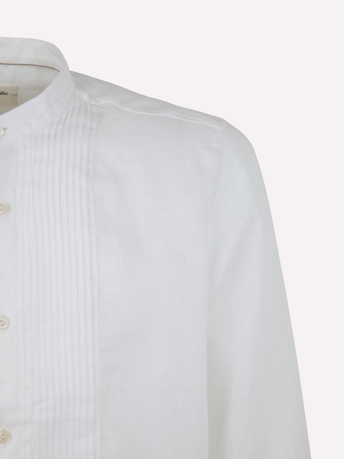 Shop Tintoria Mattei Plastron Linen Shirt In White