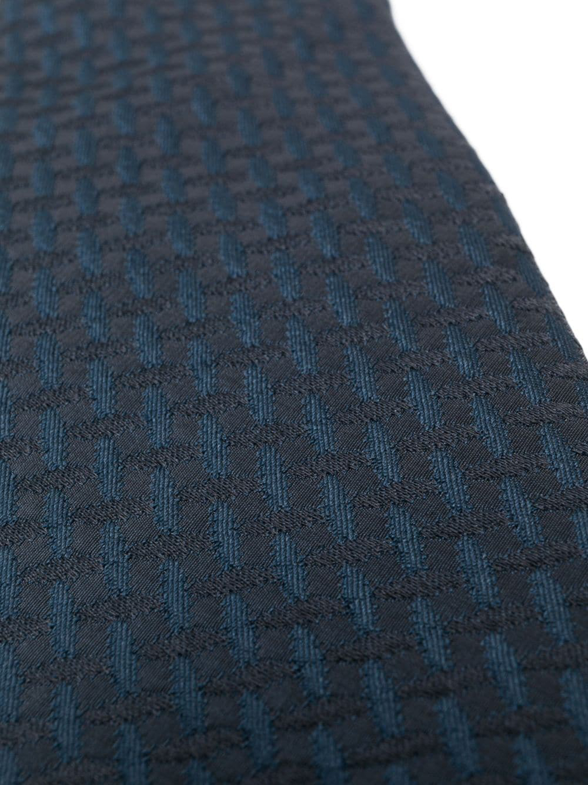 Shop Giorgio Armani Woven Jacqard Tie In Blue