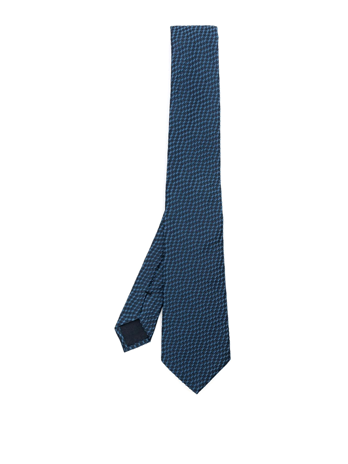 Giorgio Armani Woven Jacqard Tie In Blue