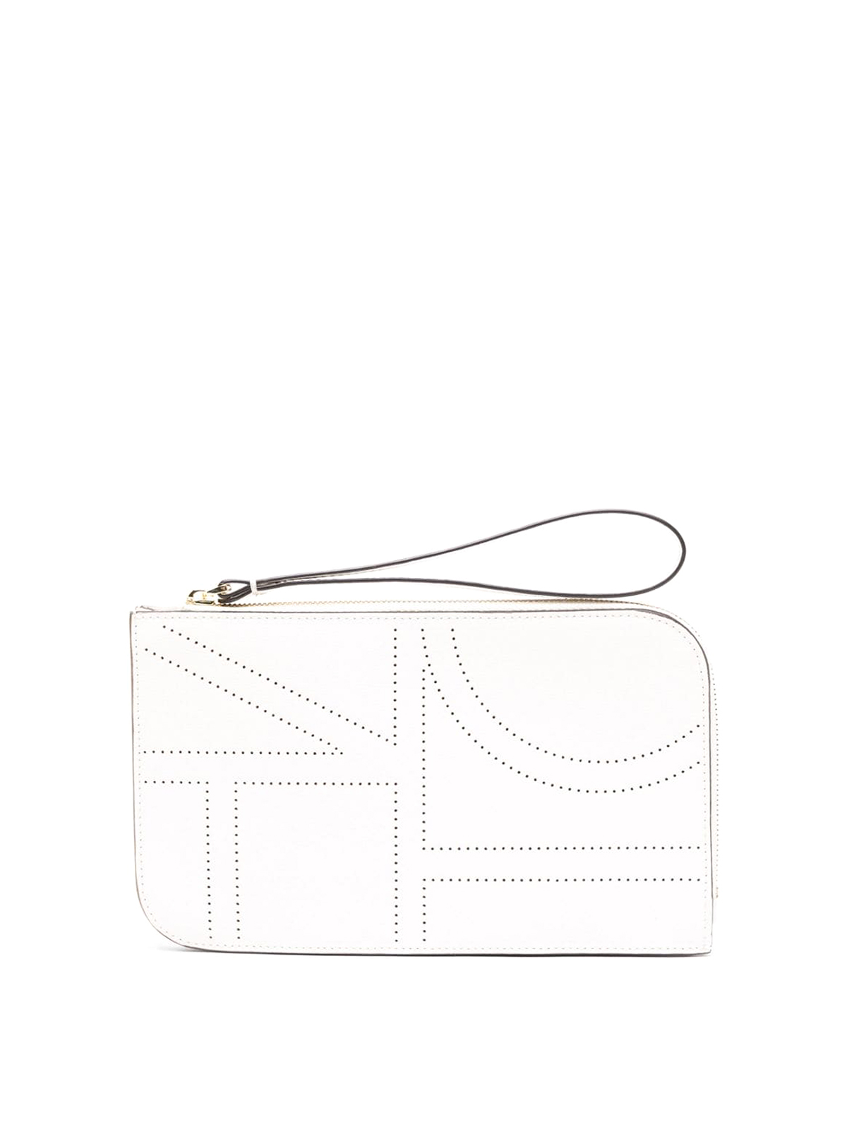 Totême Monogram Leather Pouch In White