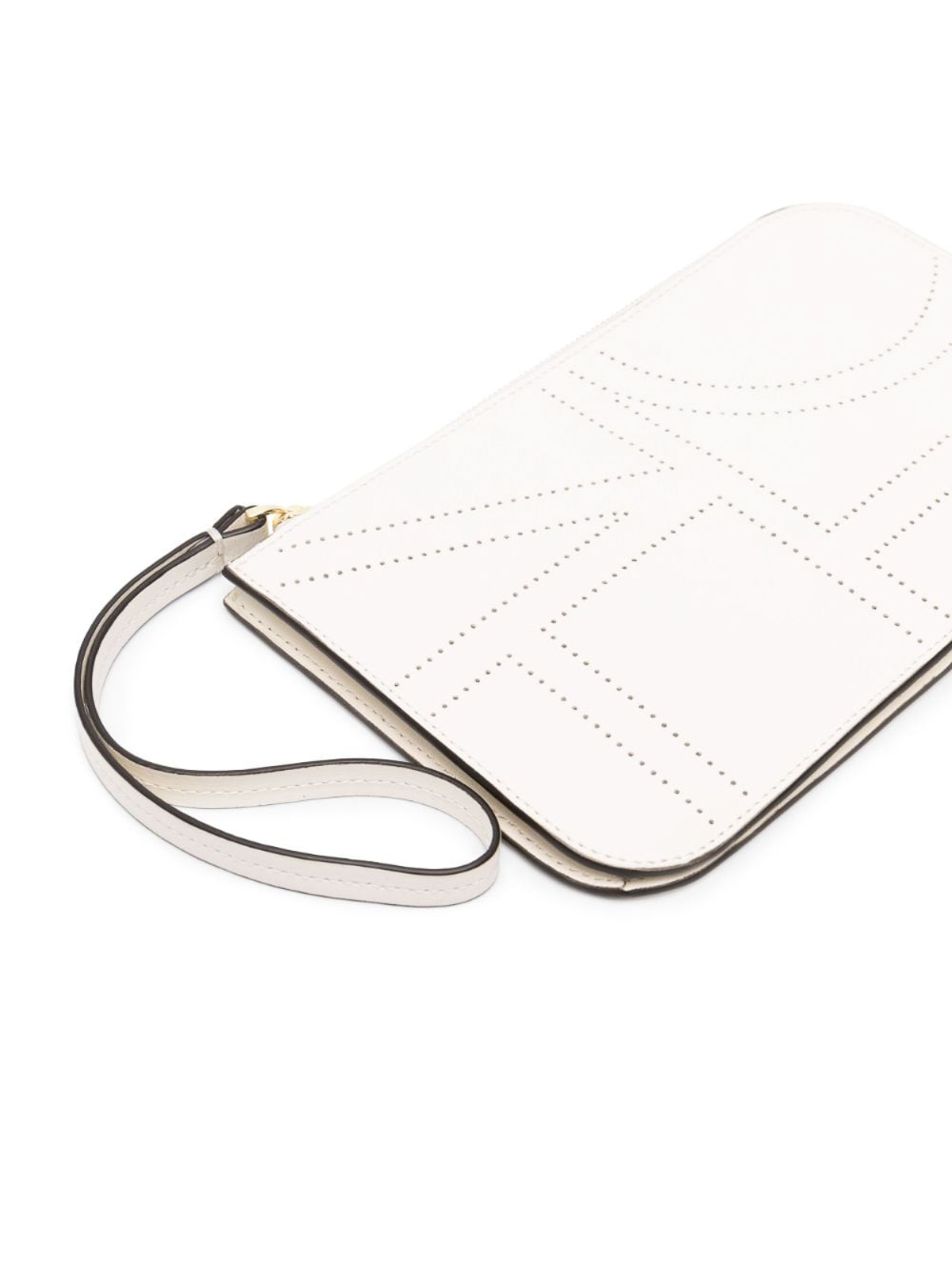 Shop Totême Monogram Leather Pouch In White
