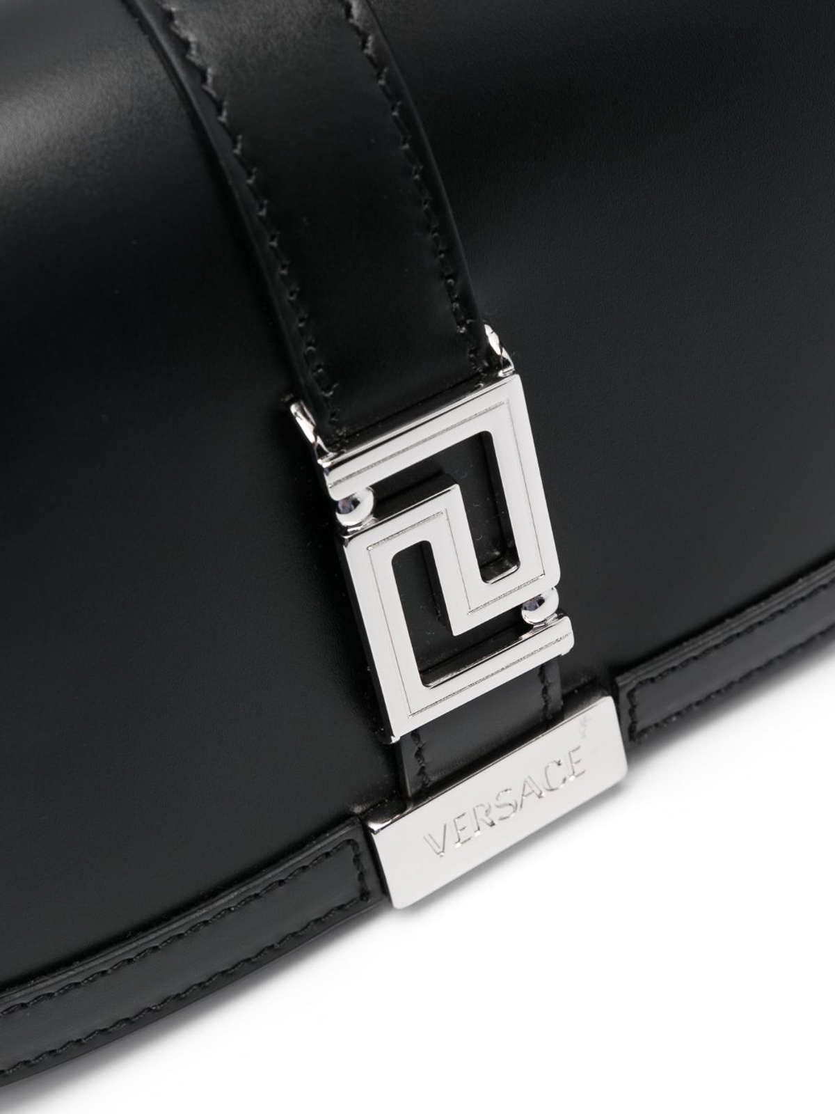 Shop Versace Leather Bag In Black