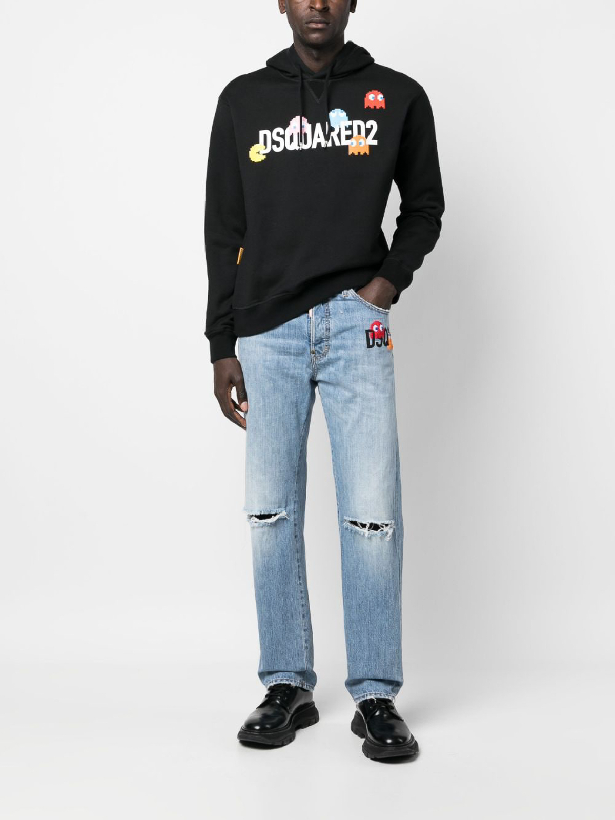 Shop Dsquared2 Straight Leg Jeans In Lavado Claro