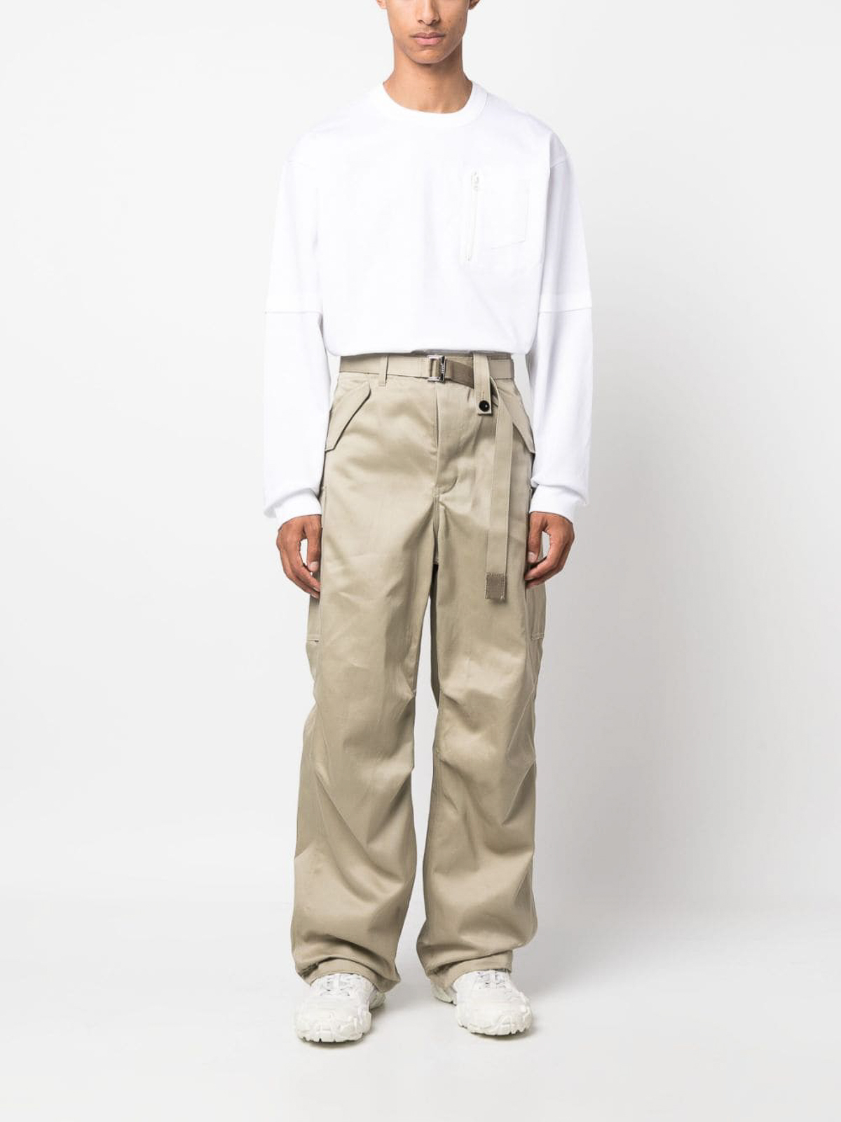 Sacai Sacai trousers beige - Beige - Men | 2303146M651