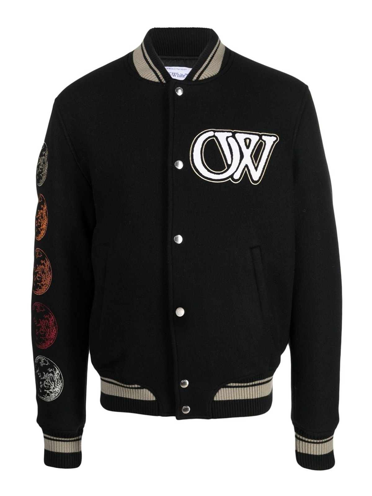 Off-white Off White™ Black Wool Blend Bomber Jacket