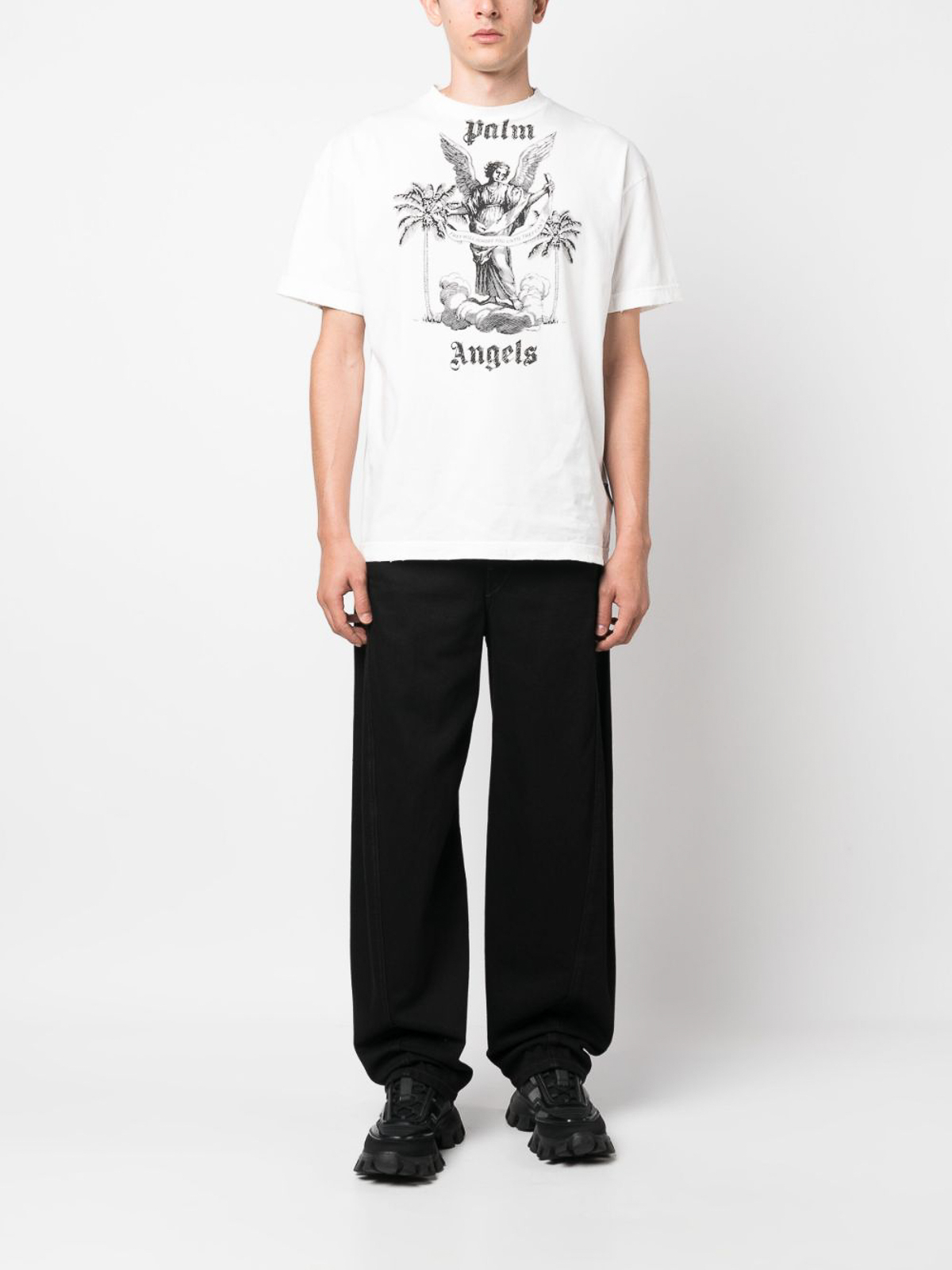 Palm Angels Logo Print T-Shirt White - S