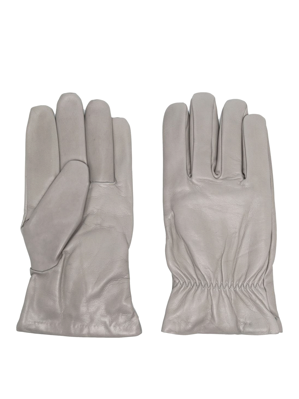 Oamc Full-finger Leather Gloves In Grey