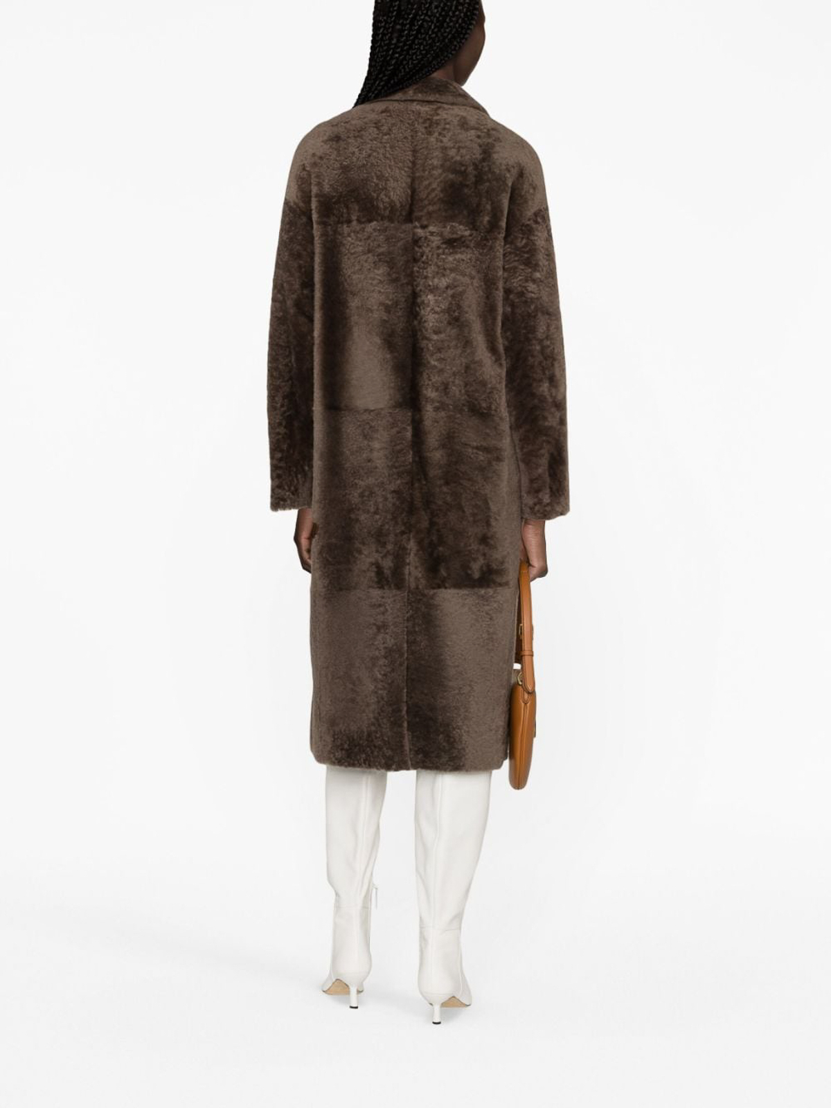 Shop Blancha Double-breasted Coat In Brown