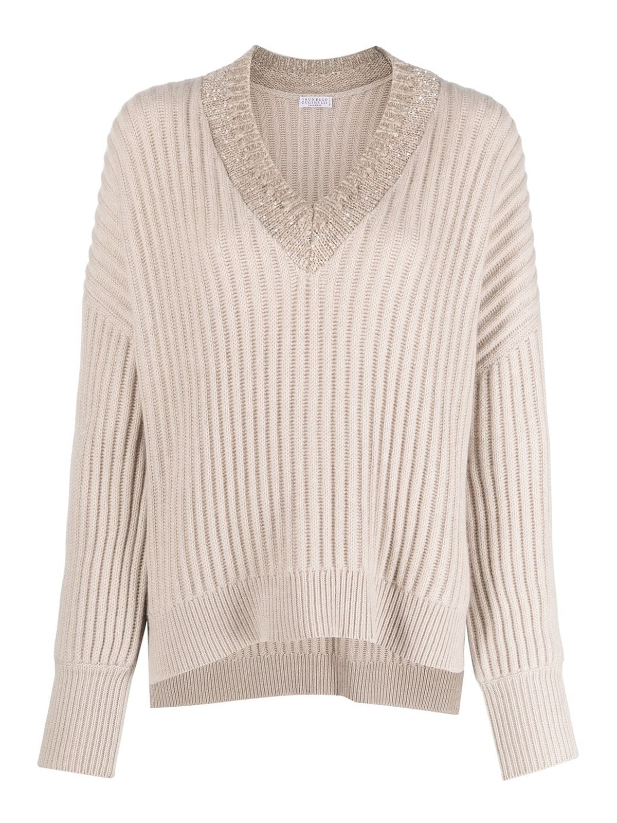 Vネック Brunello Cucinelli - Vネック - ベージュ - M12511612C9504