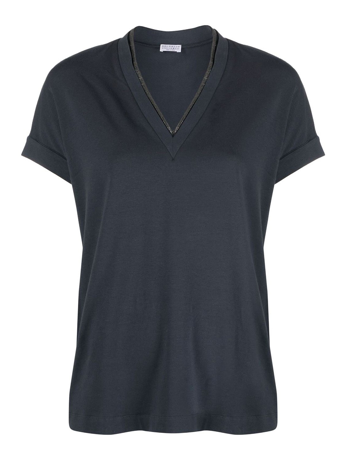 Shop Brunello Cucinelli V-neck T-shirt In Light Blue
