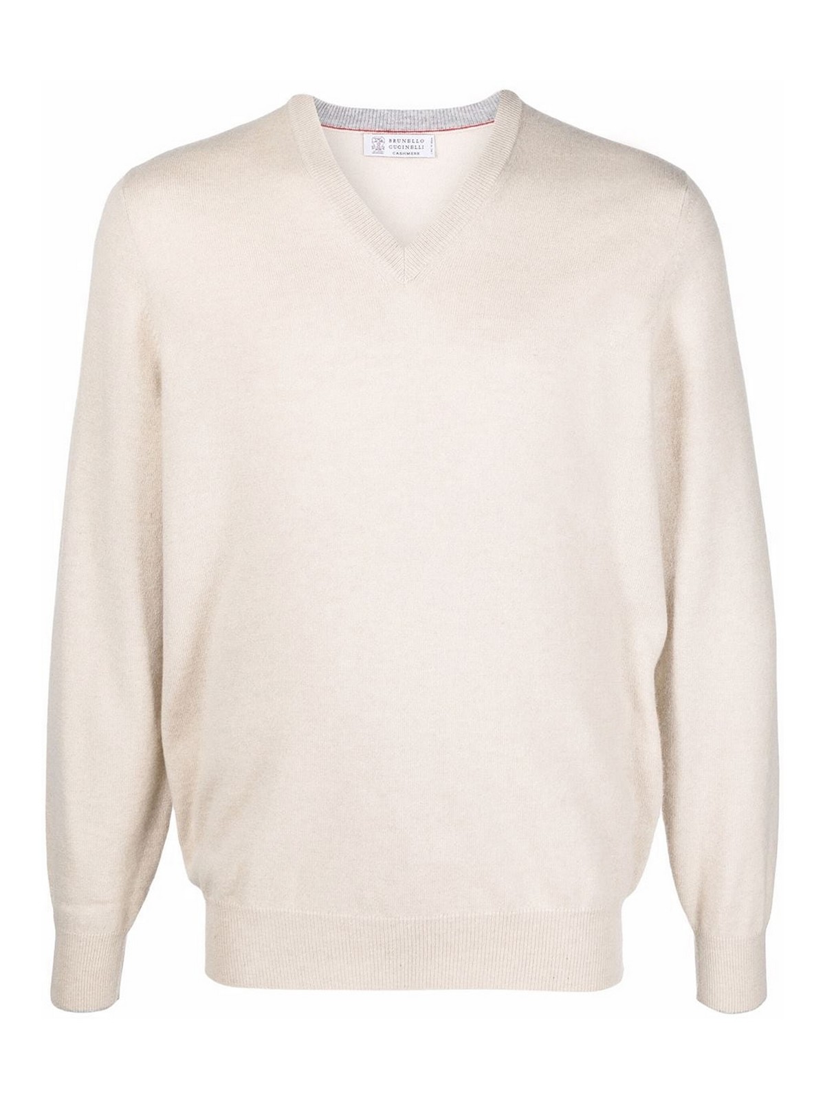 Brunello Cucinelli V-neck Sweater In Light Beige