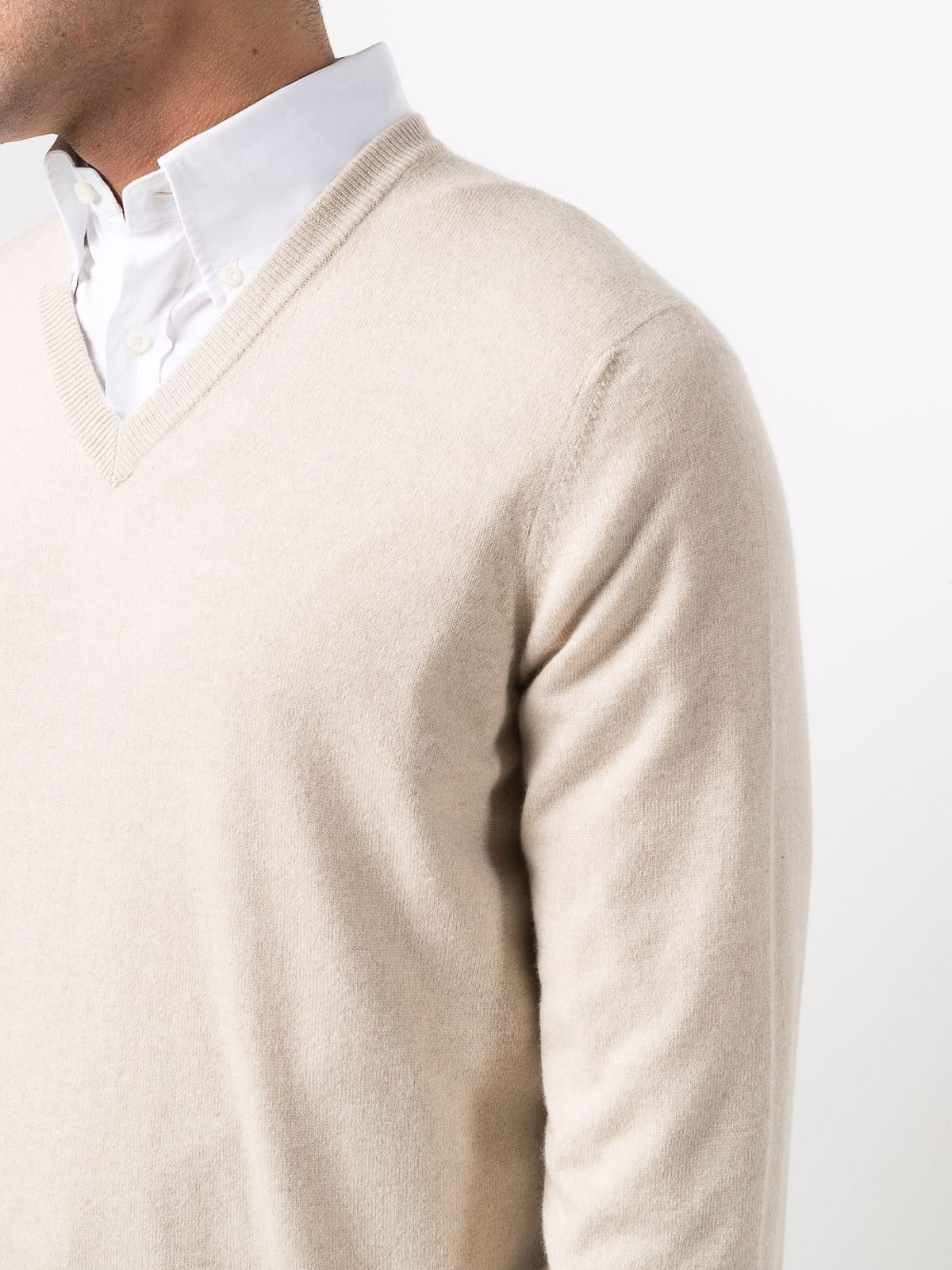 Brunello Cucinelli V-neck Sweater In Light Beige