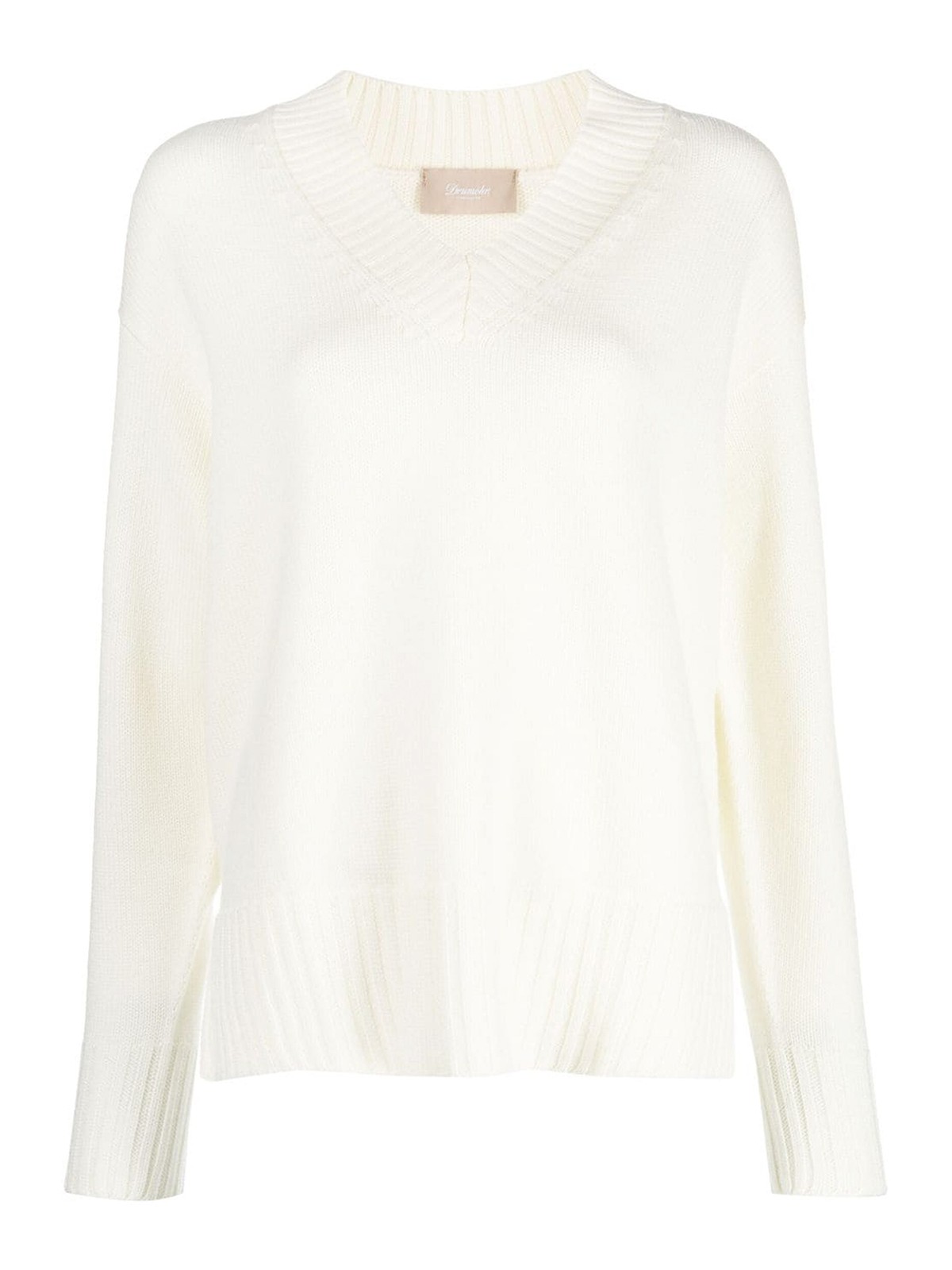 Drumohr V-neck Sweater In White