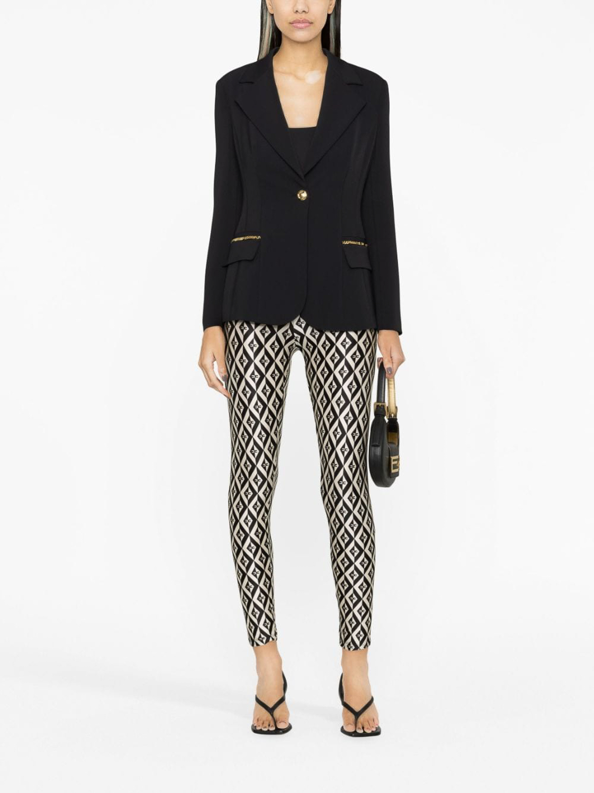 アウターその他 ELISABETTA FRANCHI Woman Blazer Black GI063 110 ELISABETTA FRANCHI: crepe blazer - Black | Elisabetta