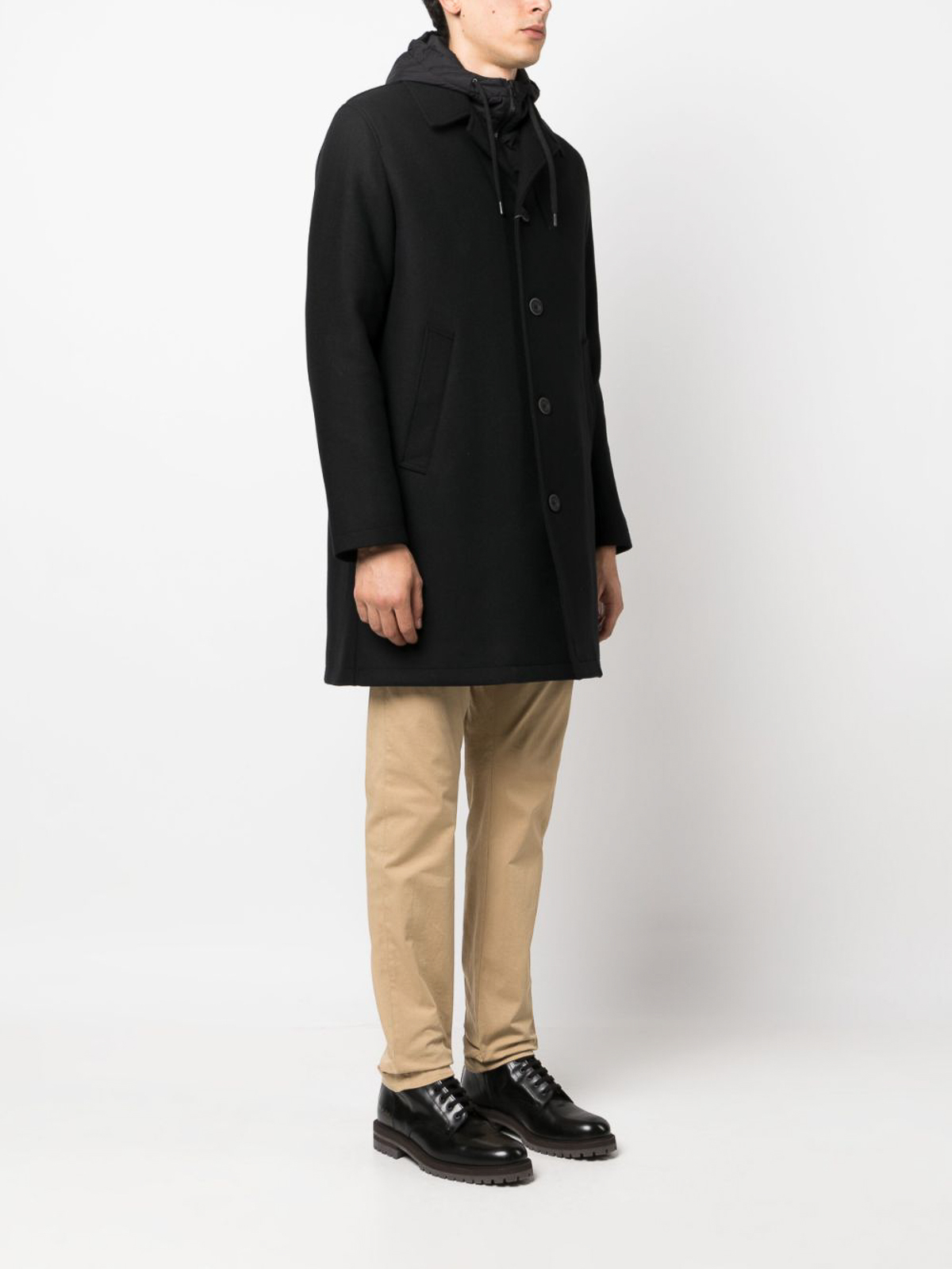 Shop Herno Coat In Negro
