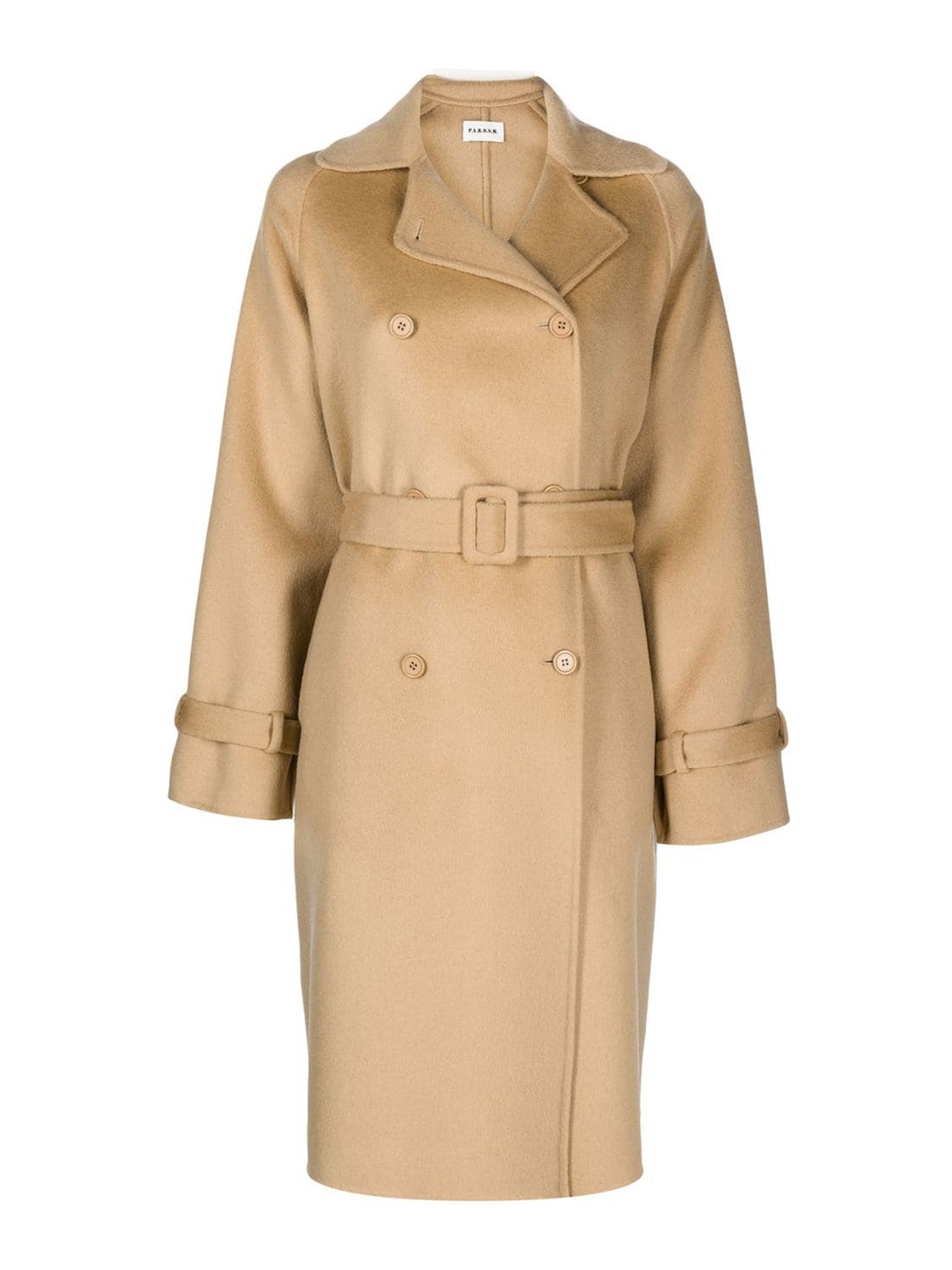 Shop P.a.r.o.s.h Double-breasted Coat In Beige