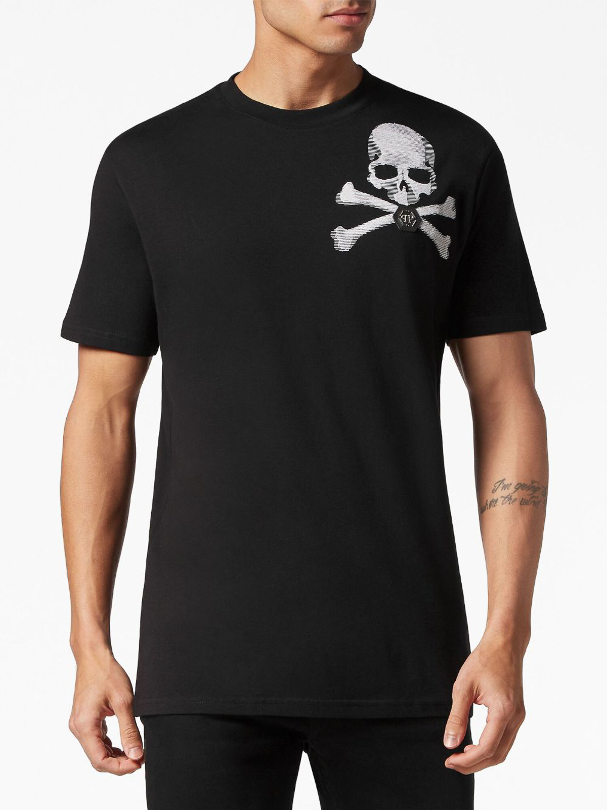 Shop Philipp Plein `skull&bones` Round-neck T-shirt In Black