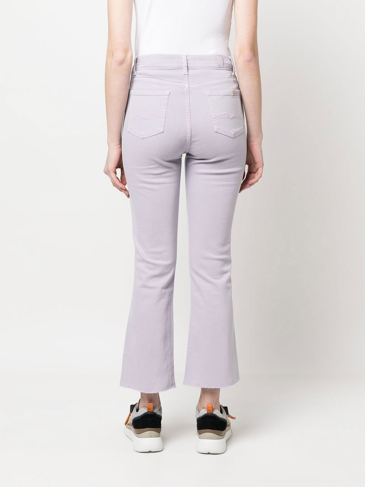 Shop 7 For All Mankind `slim Kick Sugar Plum` Jeans With Raw Cut Hem In Nude & Neutrals