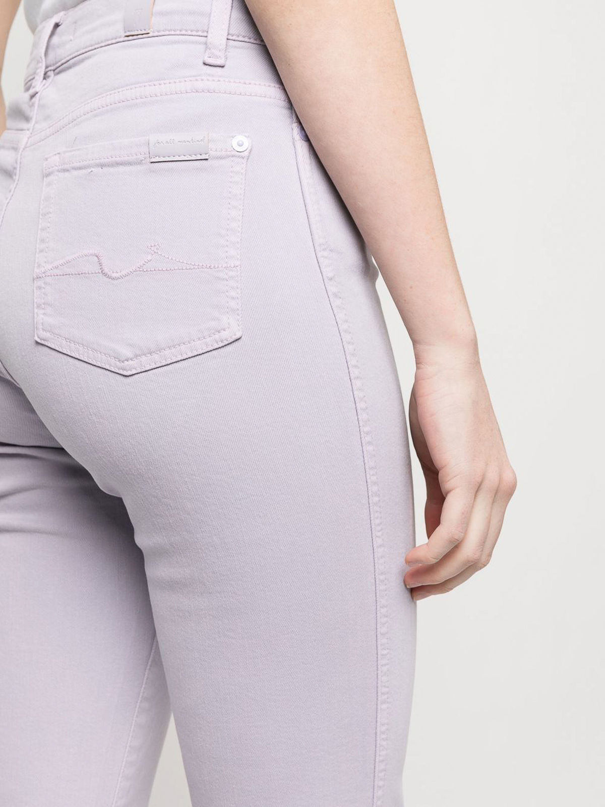 Shop 7 For All Mankind `slim Kick Sugar Plum` Jeans With Raw Cut Hem In Nude & Neutrals