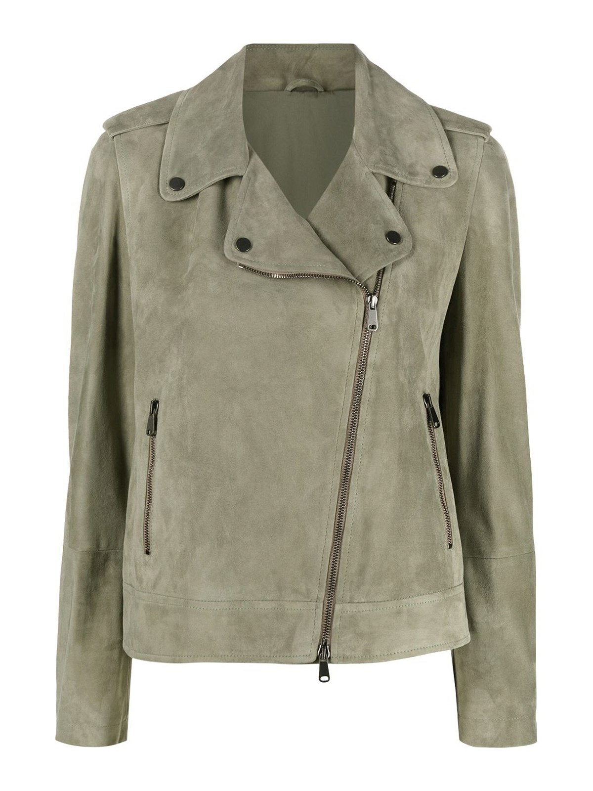 Shop Brunello Cucinelli Leather Jacket In Green