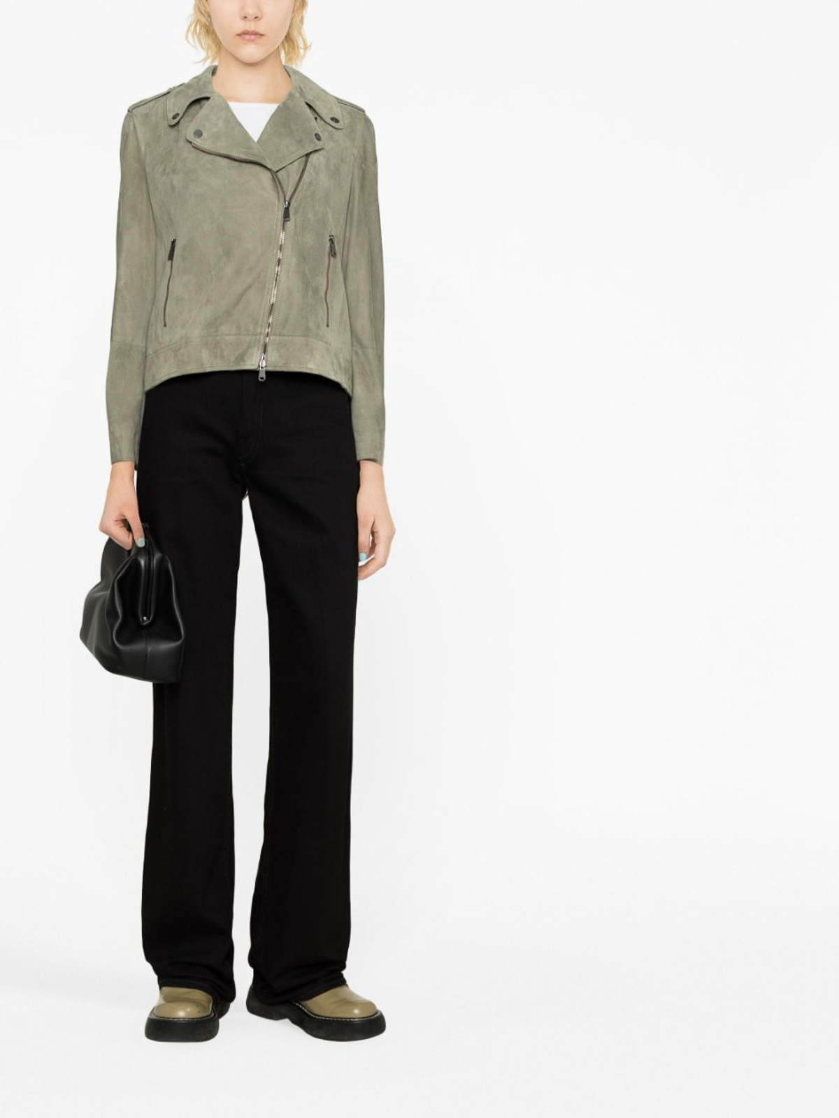 Shop Brunello Cucinelli Leather Jacket In Green