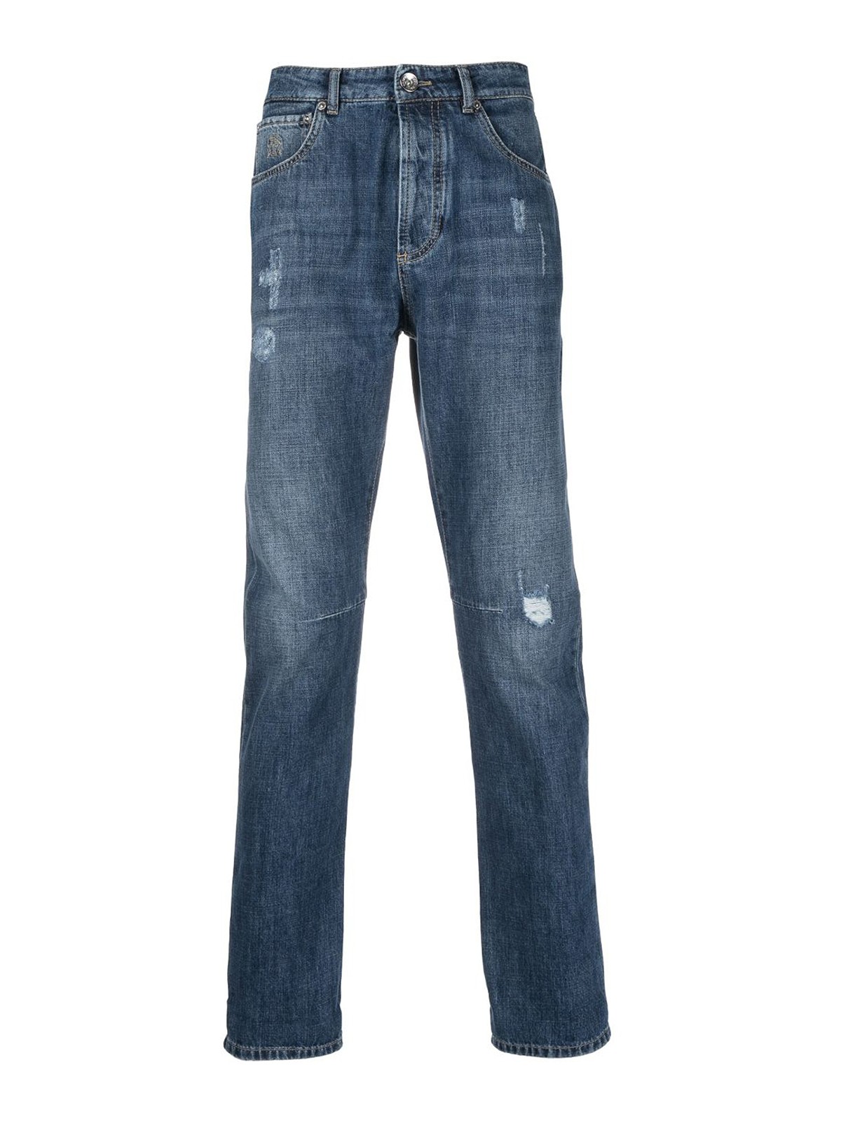 Brunello Cucinelli Jeans With Rips In Lavado Oscuro