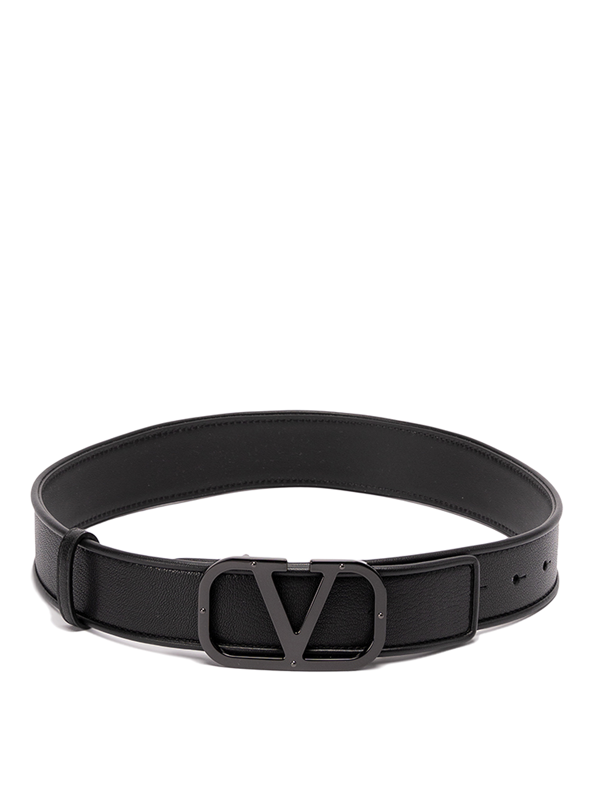 Valentino Garavani `v Logo` Belt In Negro
