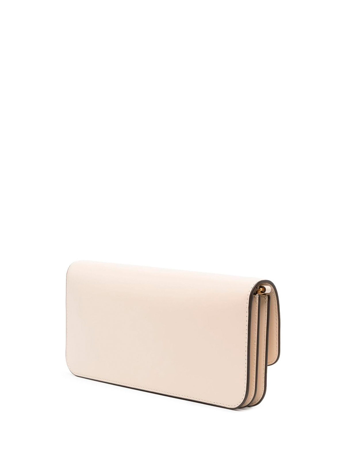 Shop Tory Burch `eleanor` Leather Clutch Bag In White