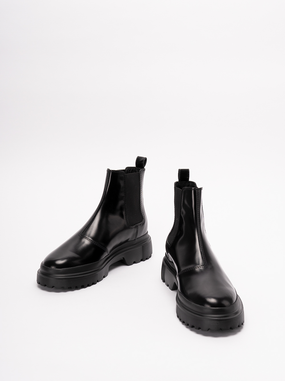 Shop Hogan `h629` Leather Boots In Negro